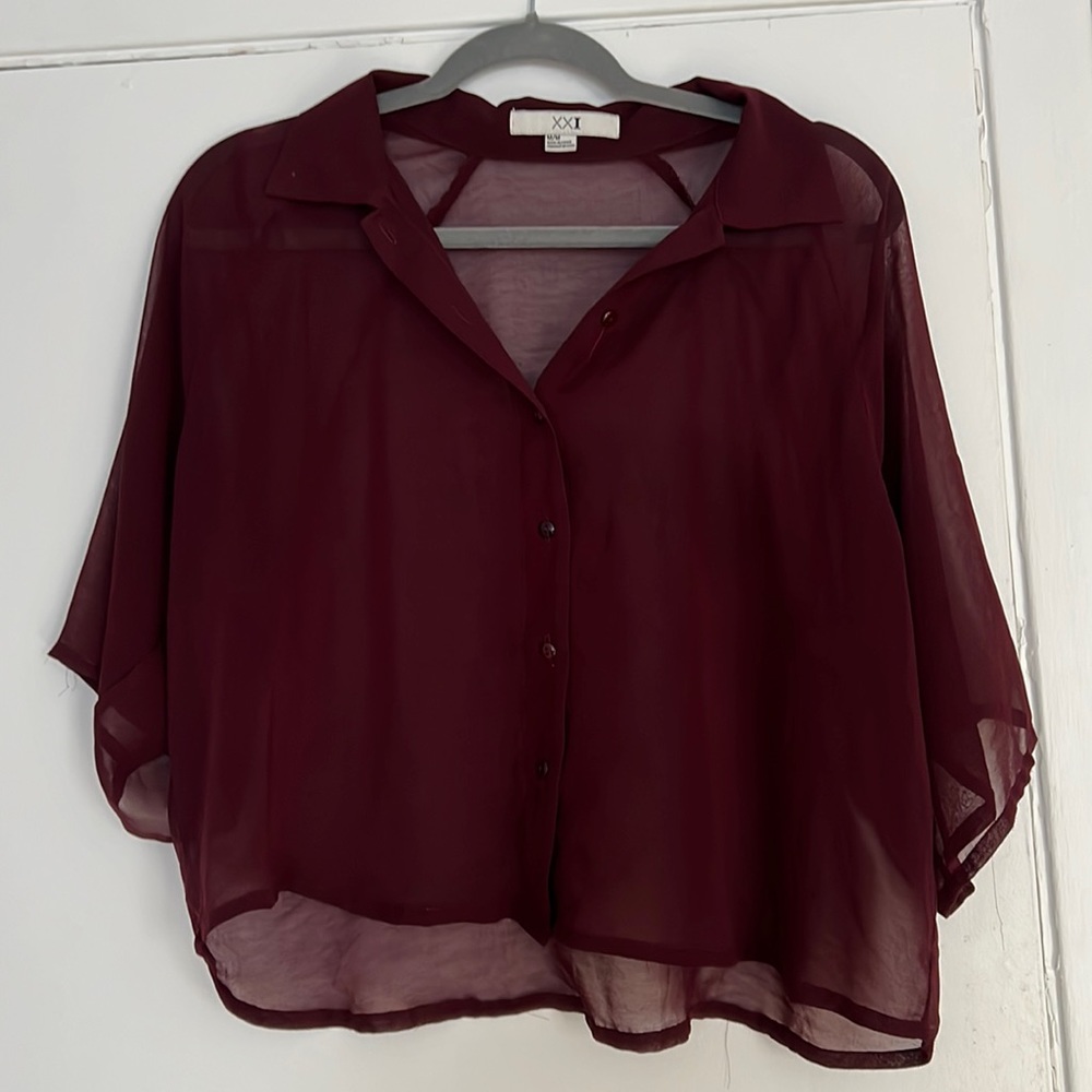 Sheer loose blouse shirt